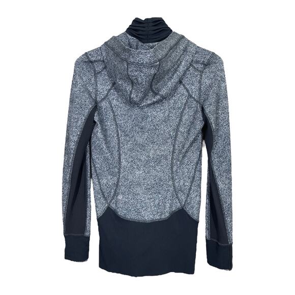 Lululemon Daily Practice Jacket 6 Rio Mist White Black Deep Coal Zip Up Hood - Picture 4 of 7